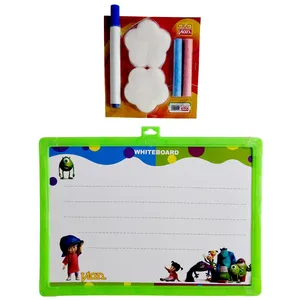 تخته وایت برد ویان مدل EB45-Monsters Inc سایز 34.5 × 24.5 سانتی‌متر به همراه تخته پاکن و ماژیک و گچ