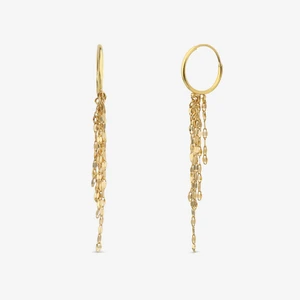 گوشواره حلقه‌ای طلا 18 عیار زنانه ناریا مدل استار کد AZ26