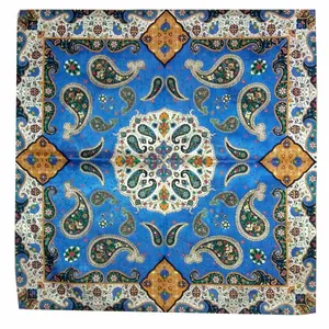 رومیزی ترمه ابریشمی کد 2028 سایز 100 × 100 سانتی متر