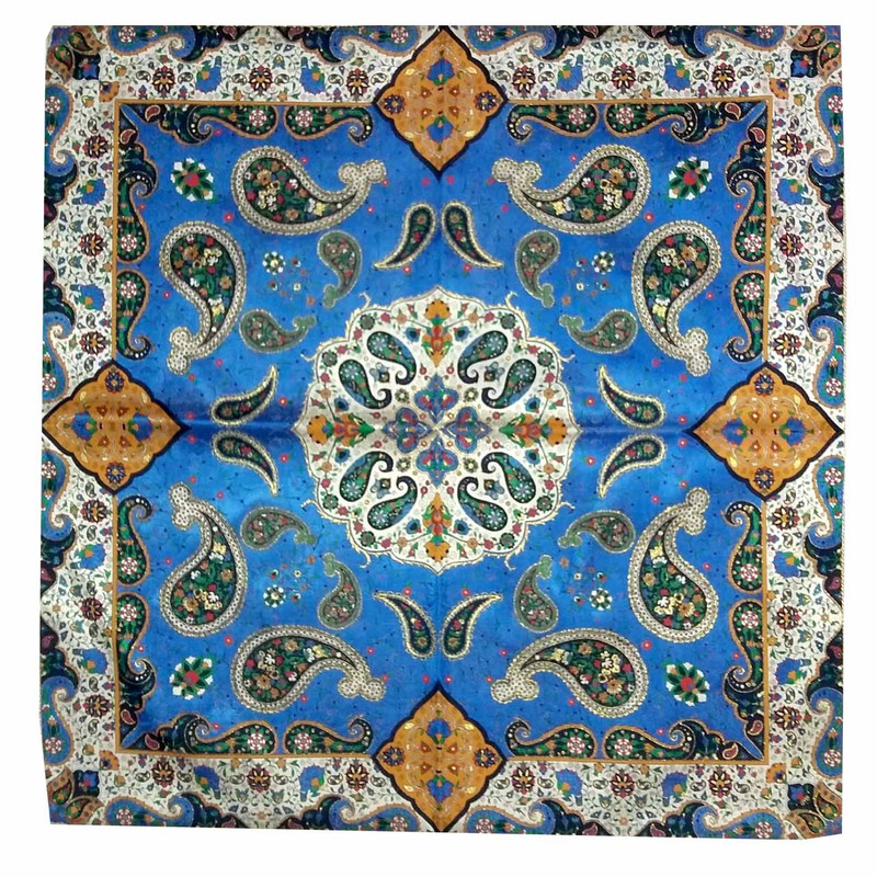 رومیزی ترمه ابریشمی کد 2028 سایز 100 × 100 سانتی متر