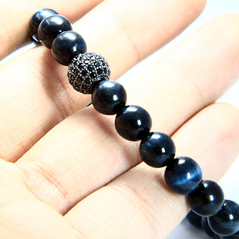 دستبند مردانه مدل سنگ چشم ببر