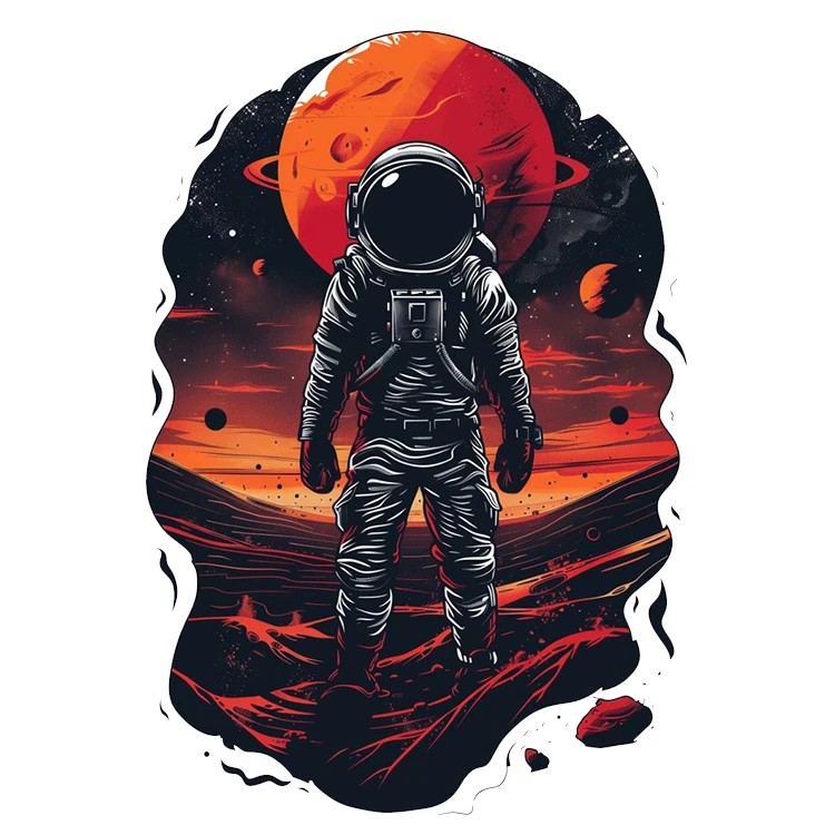 استیکر پارچه و لباس پاد آفرین مدل فضانورد کد 3137