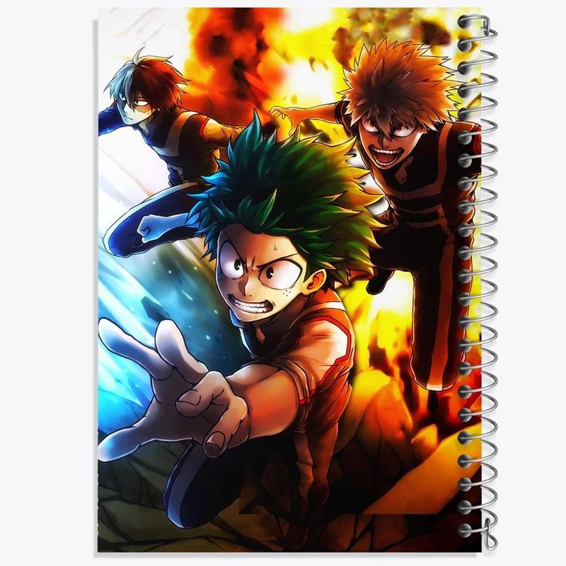 دفتر ژورنال نویسی 50 برگ خندالو مدل نقطه ای طرح باکوگو و دکو و شوتو انیمه آکادمی قهرمان من کد 11587