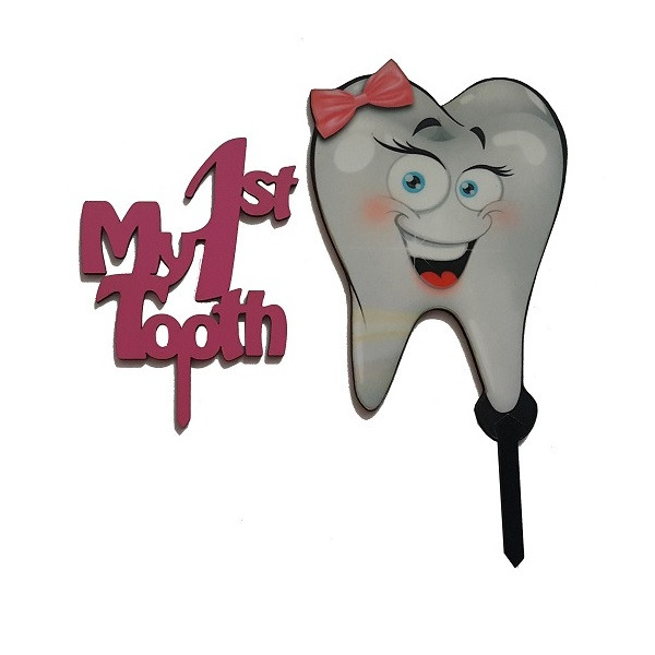 تاپر تزیین کیک به گز مدل اولین دندان بسته ۲ عددی تاپر تزیین کیک به گز مدل اولین دندان بسته ۲ عددی