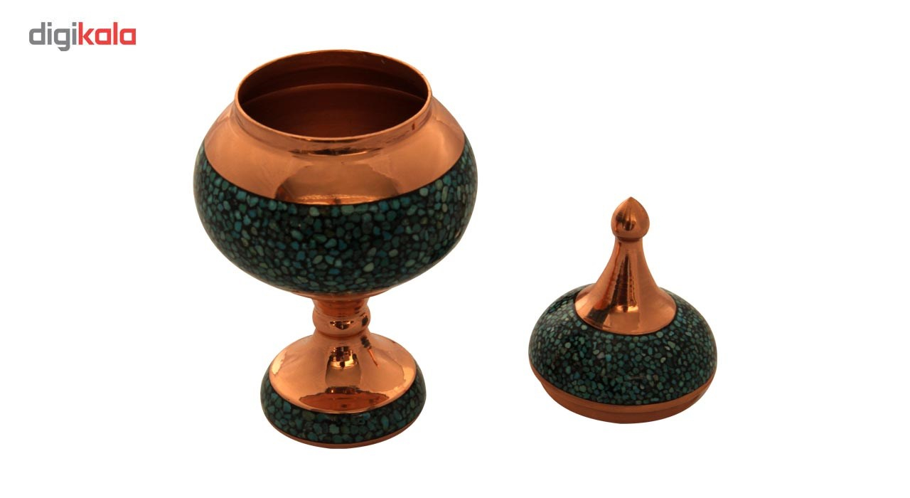 قندان پایه دار فیروزه کوب مدل MFZ14 ارتفاع 14 سانتی متر