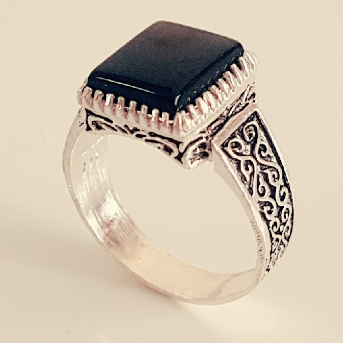 انگشتر نقره مردانه مدل عقیق کد P9800