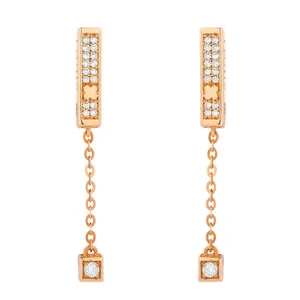 گوشواره طلای 18 عیار سیم و گوهر مدل JLR178