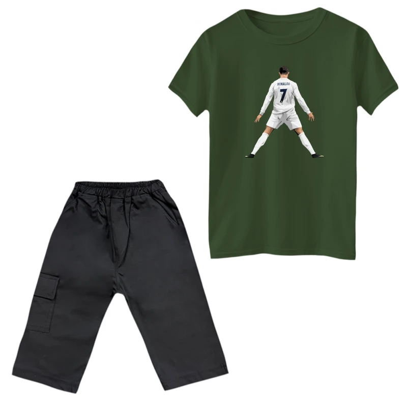 ست تی‌شرت و شلوارک پسرانه مدل رونالدو کد 1