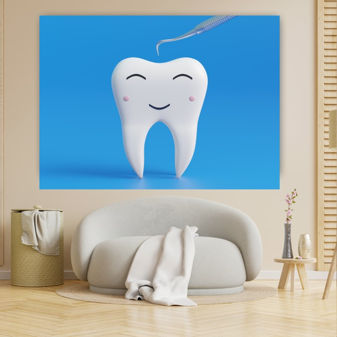 تابلو بوم طرح چرم مخمل مدل دندانپزشکی کد SDM12131