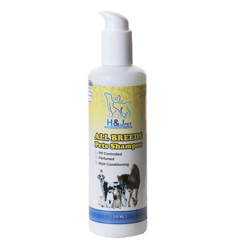 شامپو سگ و گربه اچ اند جی پت مدل ALL BREEDS حجم 330 میلی لیتر