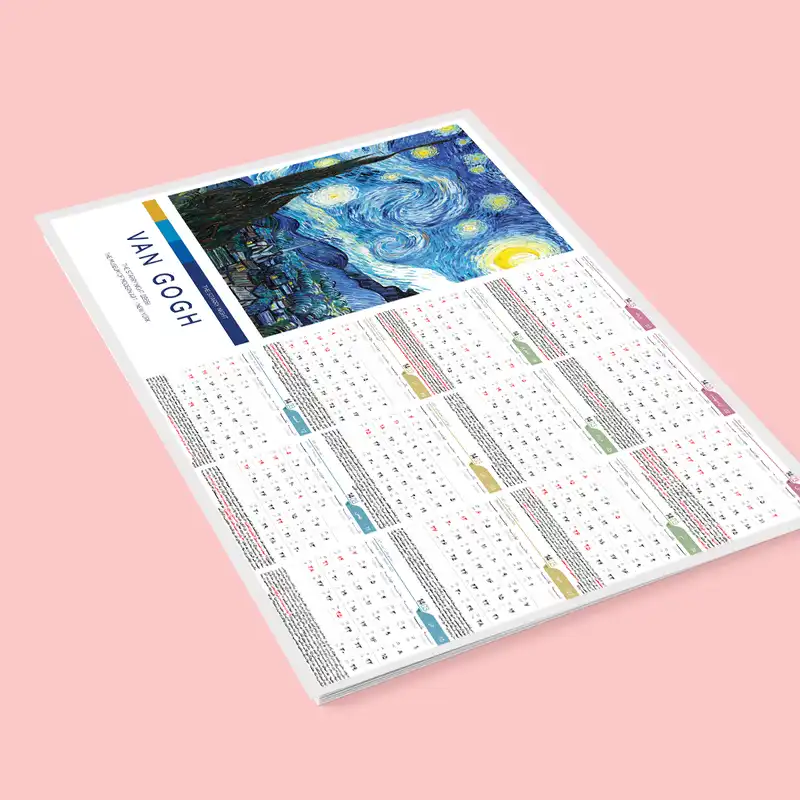 تقویم دیواری سال 1403 مدل A3 طرح ونگوگ کد 001