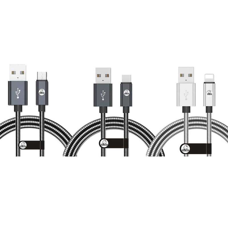 کابل تبدیل USB به MicroUSB کینگ کونگ مدل KING-GRN33 طول 1 متر به همراه کابل تبدیل USB به USB-C و کابل تبدیل USB به لایتنینگ