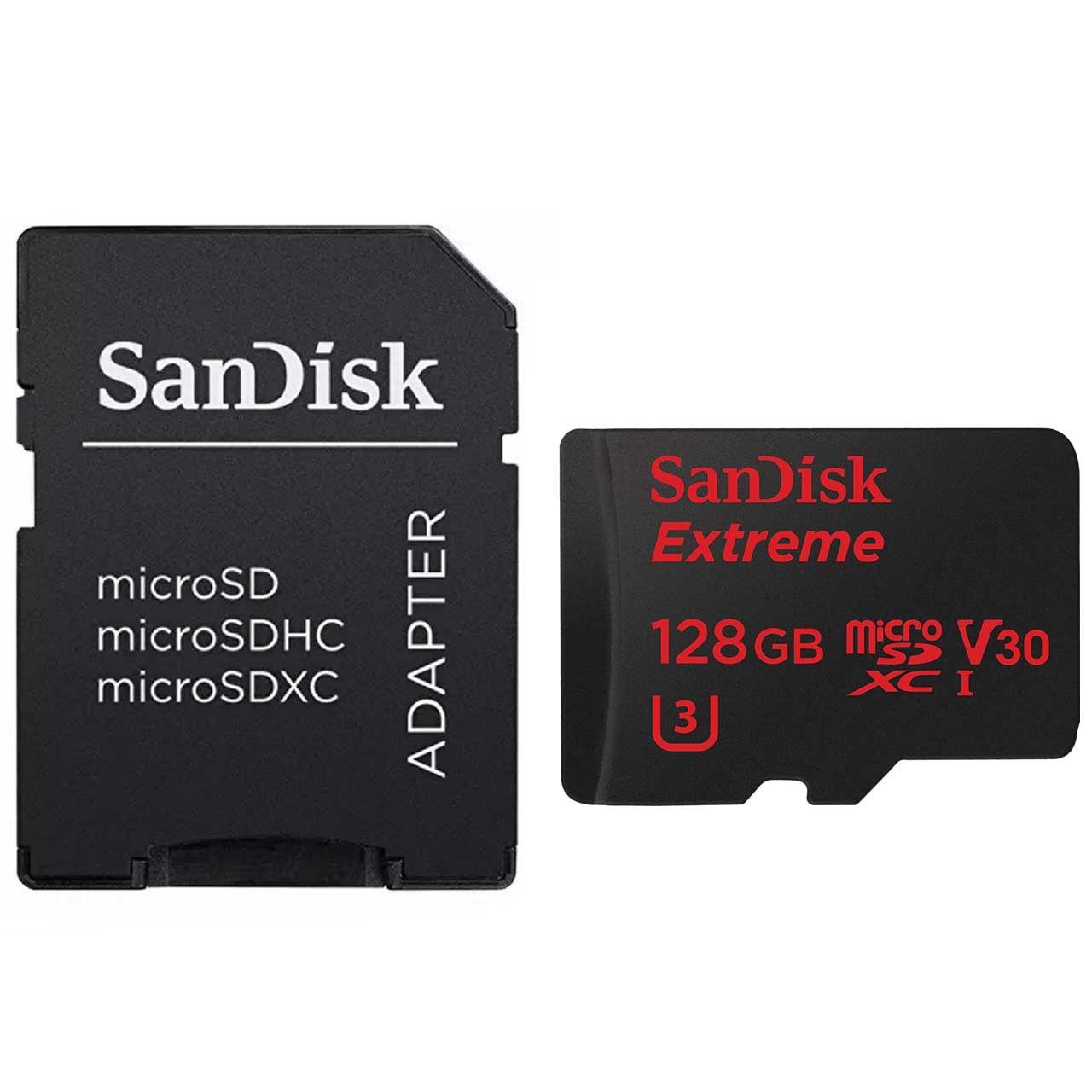 کارت حافظه microSDXC سن دیسک مدل Extreme V30 کلاس 10 استاندارد UHS-I U3 سرعت 90MBps 600X همراه با آداپتور SD ظرفیت 128 گیگابایت