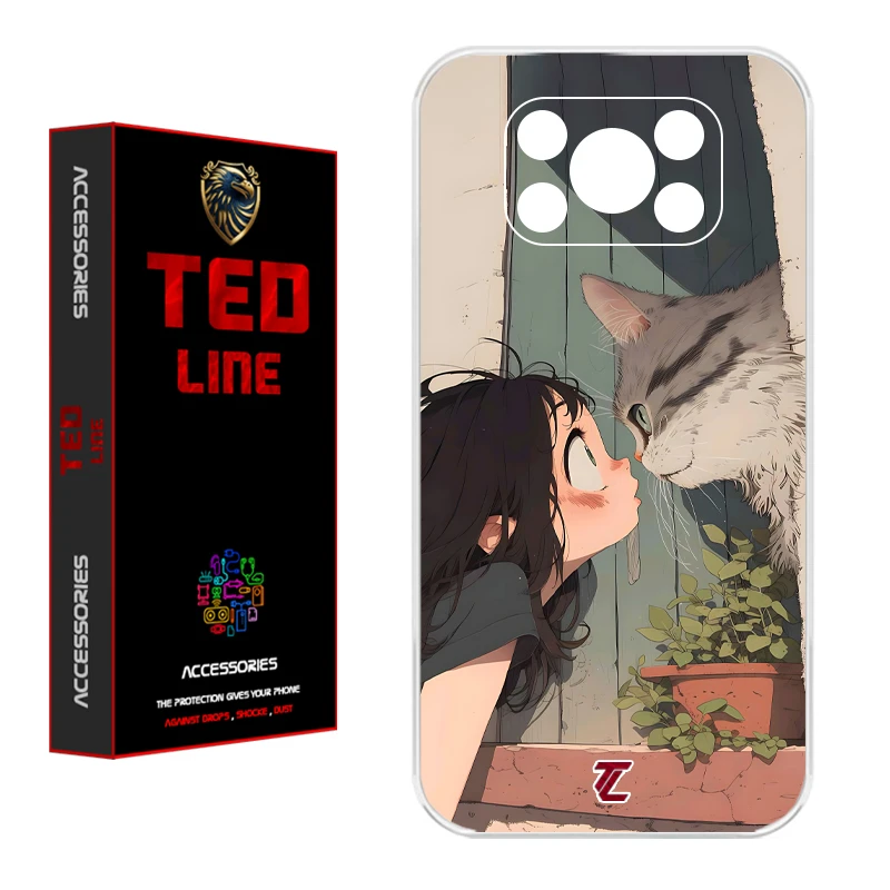 کاور تدلاین طرح دختر و گربه کد 1205 مناسب برای گوشی موبایل شیائومی Poco X3 / X3 Pro / X3 NFC