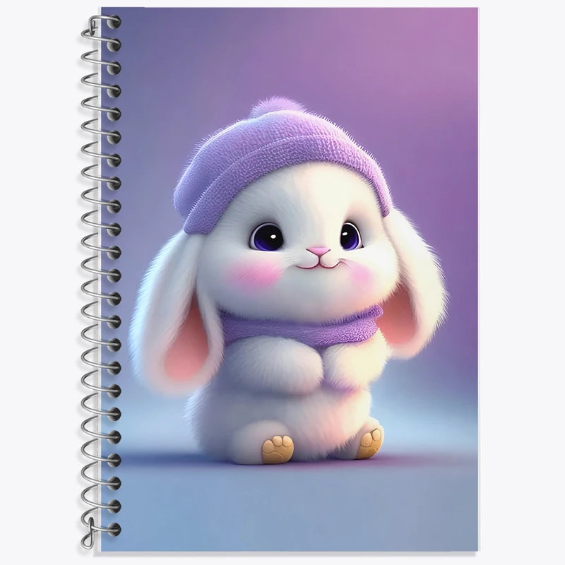 دفتر زبان 50 برگ خندالو مدل سه خط طرح خرگوش بامزه کد F5755