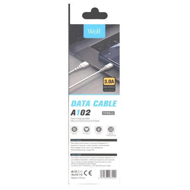 کابل تبدیل USB به USB-C ولف مدل A102 طول 1 متر