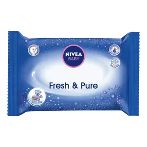 دستمال مرطوب کودک نیوآ مدل fresh&pure بسته 56 عددی