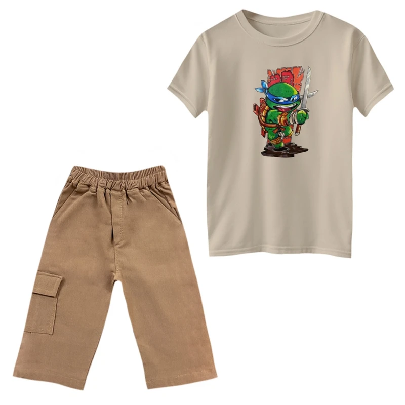 ست تی‌شرت و شلوارک پسرانه مدل لاکپشت های نینجا کد 11