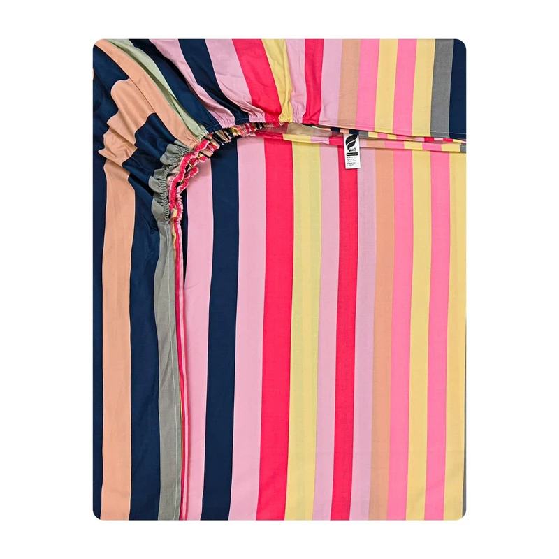 ملحفه فیلور آدنو مدل Colored stripes کد FI51 دونفره سایز 140x200 سانتی‌متر