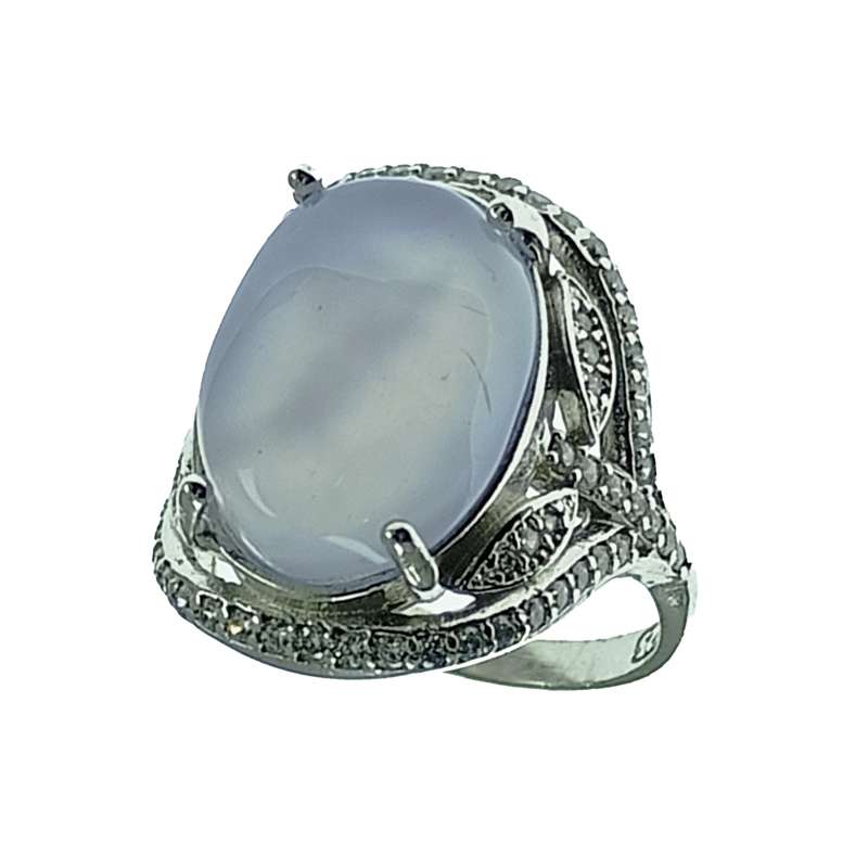 انگشتر نقره زنانه سلین کالا مدل عقیق کبود یمنی سوسنی کد 1