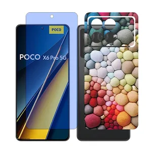 Glass Together model anti blue Screen Protector Suitable for Xiaomi Poco X6 Pro Mobile Phone with Back cover sticker