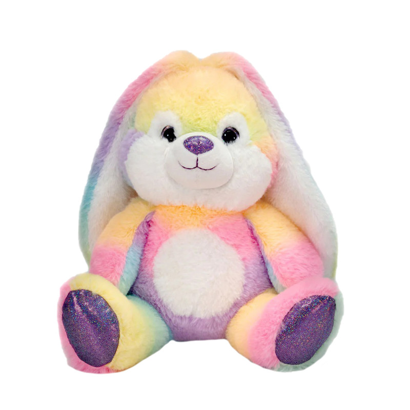 عروسک طرح خرگوش مدل Fiesta RainBow Bunny کد SZ11/893 ارتفاع 17 سانتی متر