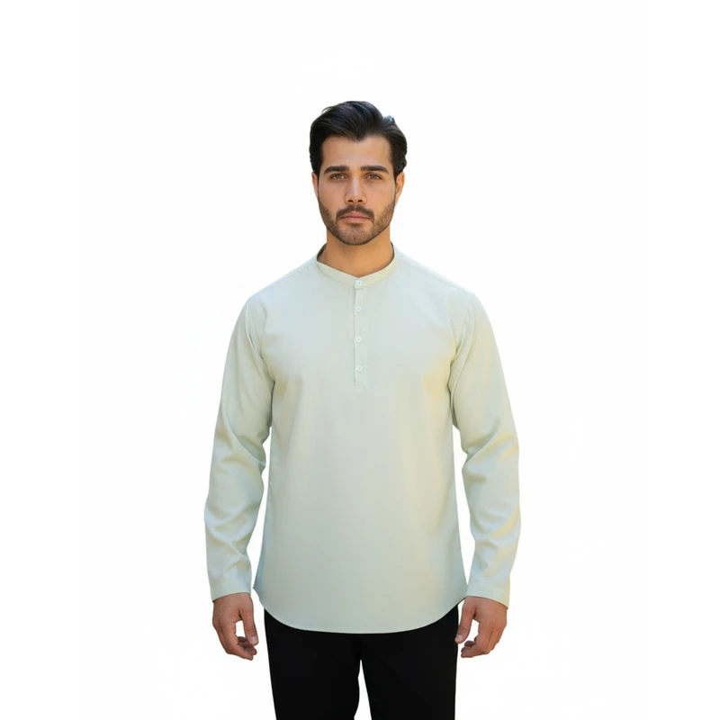 پیراهن آستین بلند یقه دیپلمات مردانه مدل آریا کد ۷۰۹
