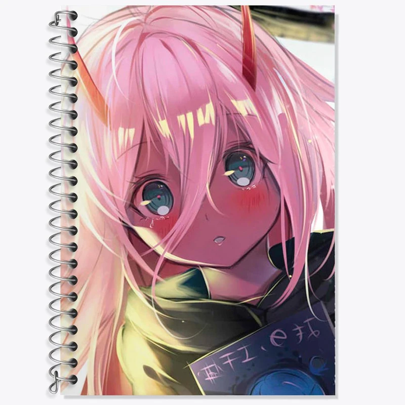 دفتر زبان 50 برگ خندالو مدل دو خط طرح زیروتو انیمه دارلینگ در فرنکس کد 11982