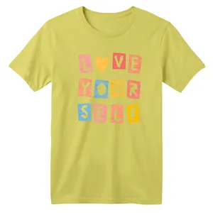 تی شرت آستین کوتاه بچگانه مدل نوشته رنگ زرد لیمویی