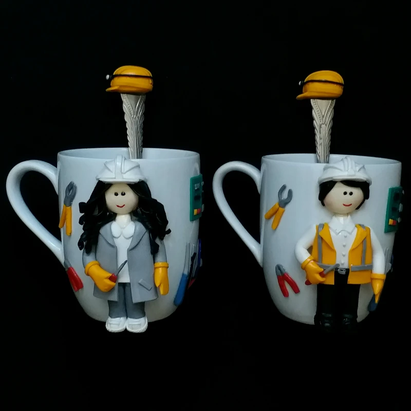 ماگ سرامیکی مدل مهندس برق کد L790 مجموعه 2 عددی