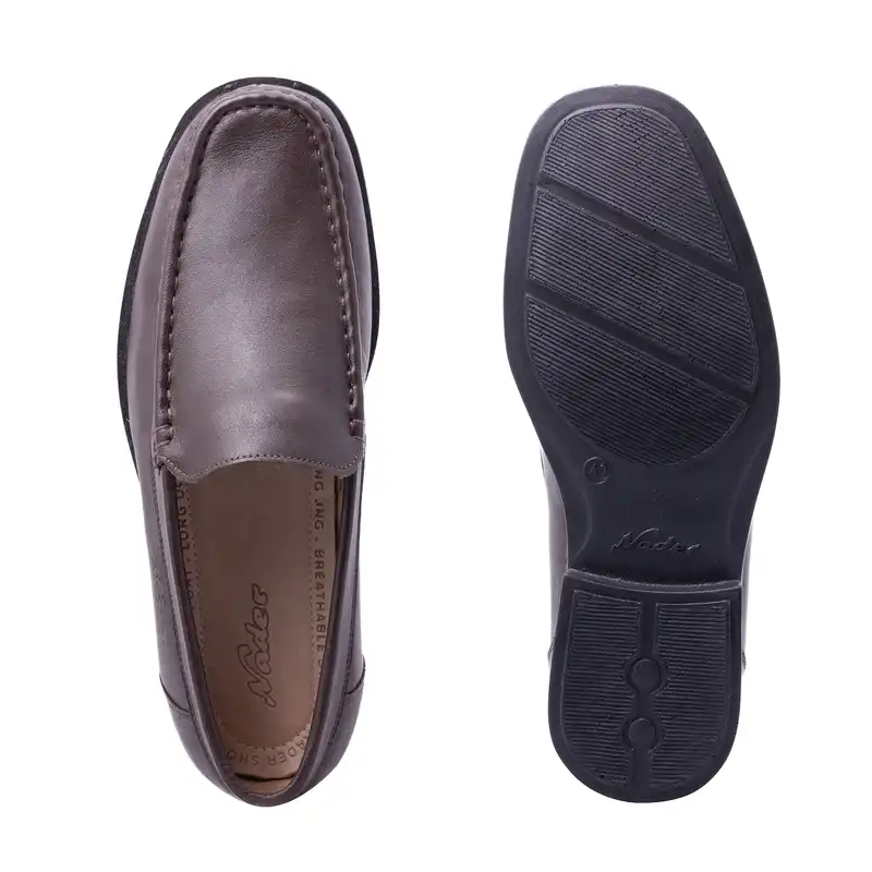 کفش مردانه نادر مدل نوا بی گل کد 102 رنگ قهوه ای