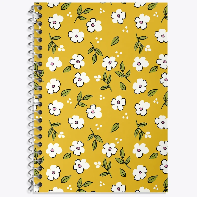 دفتر زبان 50 برگ خندالو مدل دو خط طرح گل گلی کد N722