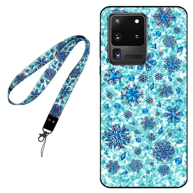 کاور مگافون طرح برف مدل 0014 مناسب برای گوشی موبایل سامسونگ Galaxy S20 Ultra به همراه بند