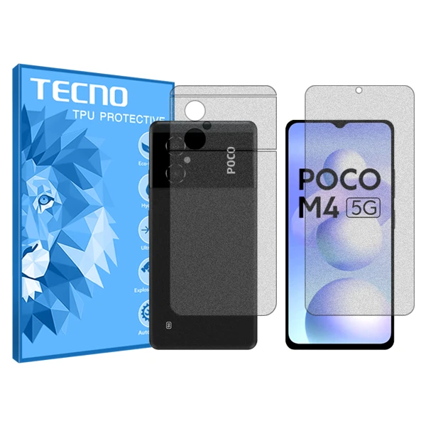 محافظ صفحه نمایش مات تکنو مدل HyMTT مناسب برای گوشی موبایل شیائومی Poco M4 5G به همراه محافظ پشت گوشی