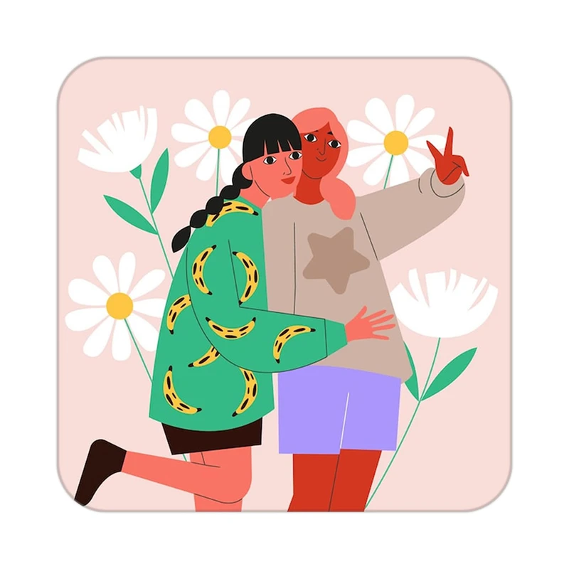 زیر لیوانی کاکتی طرح عاشقانه مدل mp38780