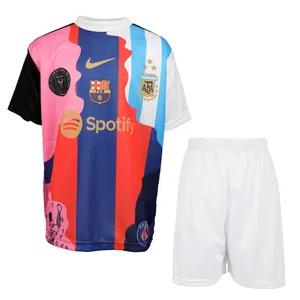 ست تی‌شرت آستین کوتاه و شلوارک ورزشی مردانه مدل تیم های مسی 