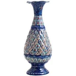 گلدان میناکاری مسی رستا طرح صراحی 118-12-102 ارتفاع 16 سانتی متر