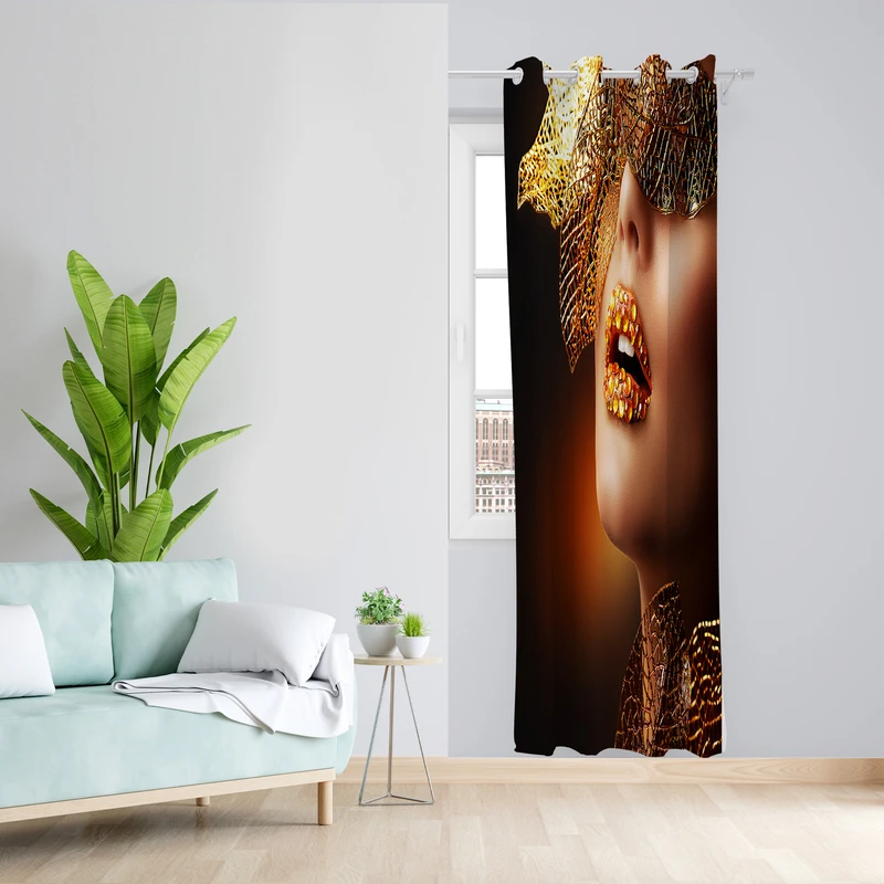 پرده طرح میکاپ مدل مخمل پانچی کد L 664 Z سایز 140x200 سانتی متر