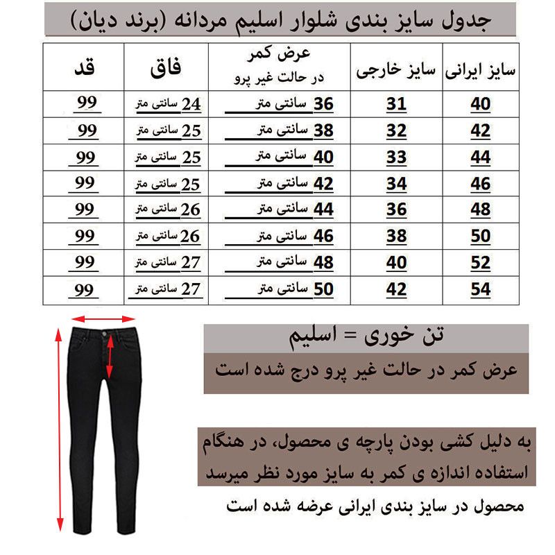 شلوار جین مردانه دیان مدل اسلیم رنگ زغالی -  - 5
