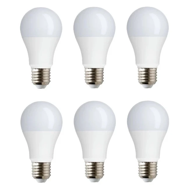لامپ ال ای دی 10 وات تک تاب مدل حبابی فوق کم مصرف پایه E27 مجموعه 6 عددی