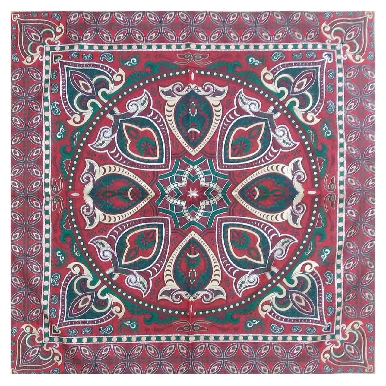 رومیزی ترمه ابریشمی کد 2025 سایز 100 × 100 سانتی متر