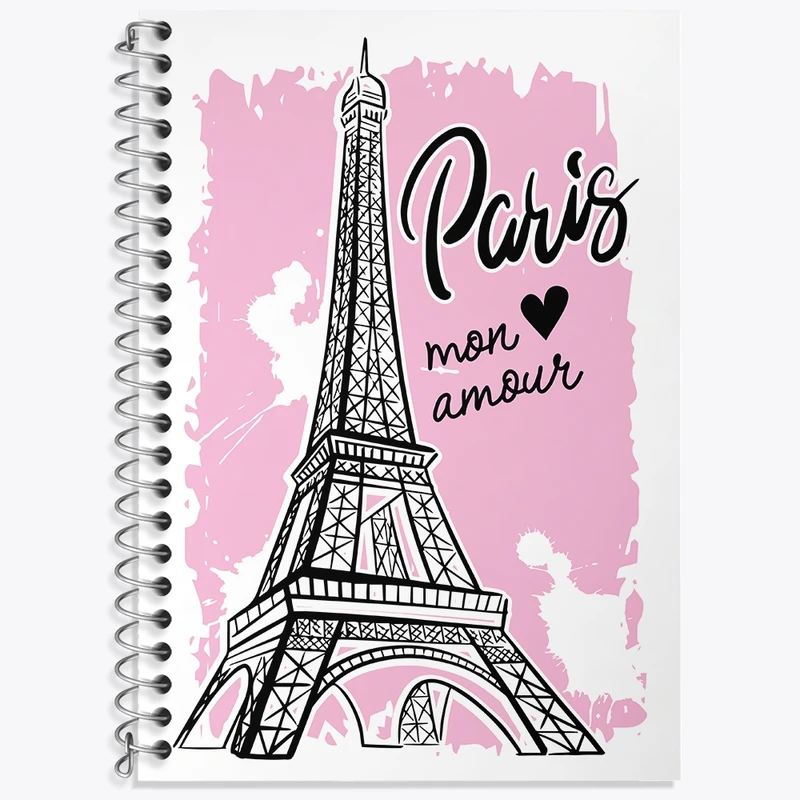 دفتر زبان 50 برگ خندالو مدل سه خط طرح برج ایفل کد N918