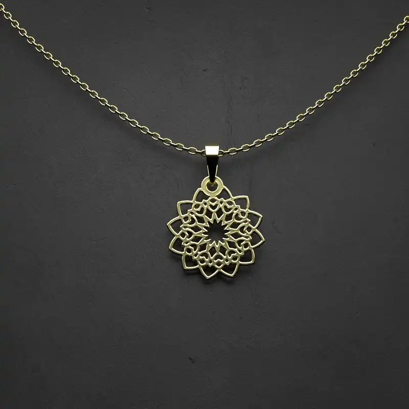 گردنبند طلا 18 عیار زنانه مدوپد مدل اسلیمی کد QQ1141