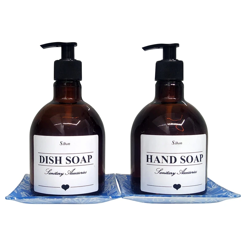 پمپ مایع دستشویی مدل رزماری مجموعه دو عددی به همراه دو عدد استند