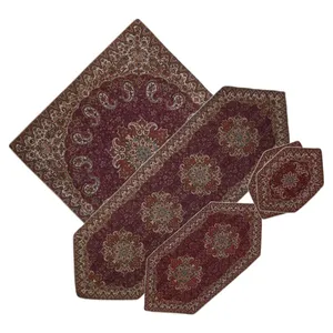ست 5 تکه رومیزی ترمه گالری خورشید طرح نسترن