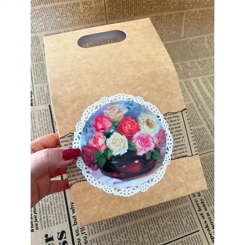 پاکت هدیه مدل رز باغچه‌ای کد 01