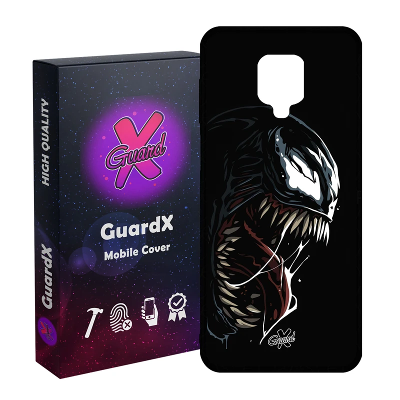 کاور گارد ایکس طرح ونوم مدل Glass10472 مناسب برای گوشی موبایل شیائومی Redmi Note9 Pro/Note 9 Pro Max/Redmi Note 9S/MI Poco M2 Pro