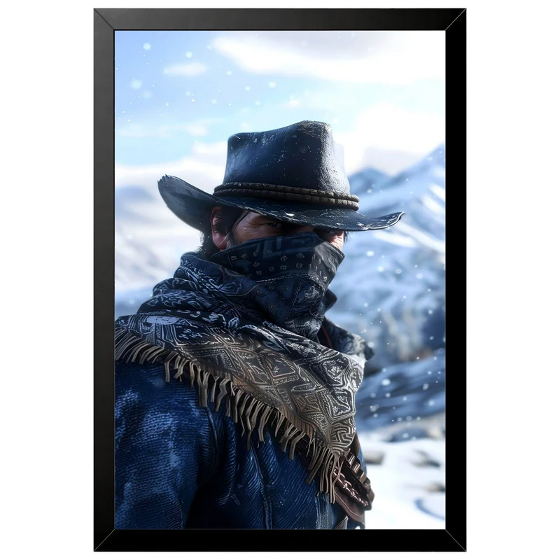 تابلو بکلیت طرح گیمینگ ردد red dead redemption 2 مدل B-po2205 فریم مشکی