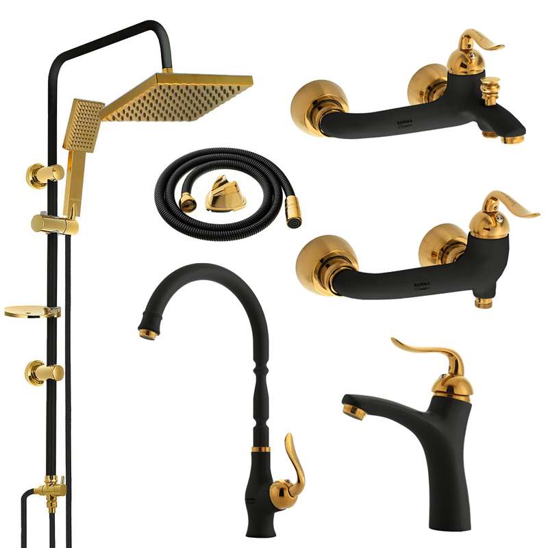 ست شیرآلات نایریکا مدل آرچر کد BL-02 مجموعه 6 عددی