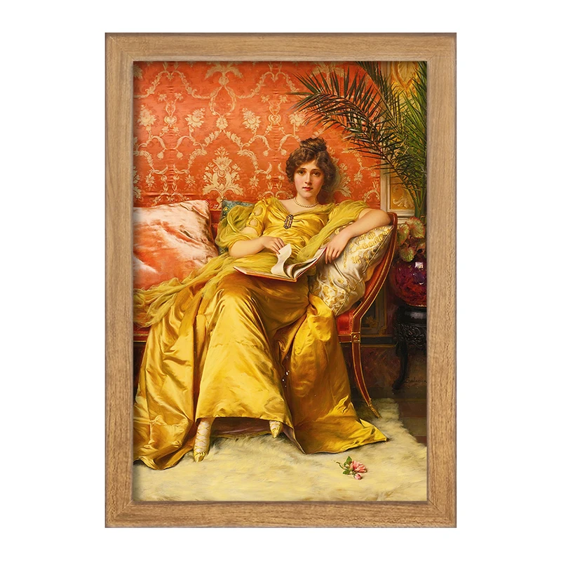 تابلو خندالو مدل نقاشی گل رز اثر فردریک سولاکروا کد F12186